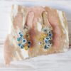 Boucles d'oreilles Pétale bleues jaunes