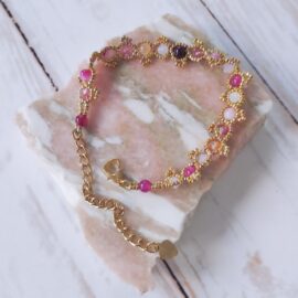 Bracelet fuchsia doré Galaxy