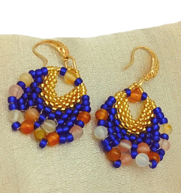 Boucles d'oreilles bleues Panier
