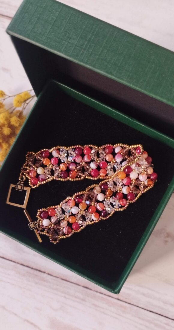 Bracelet orange doré Dentelle – Image 2
