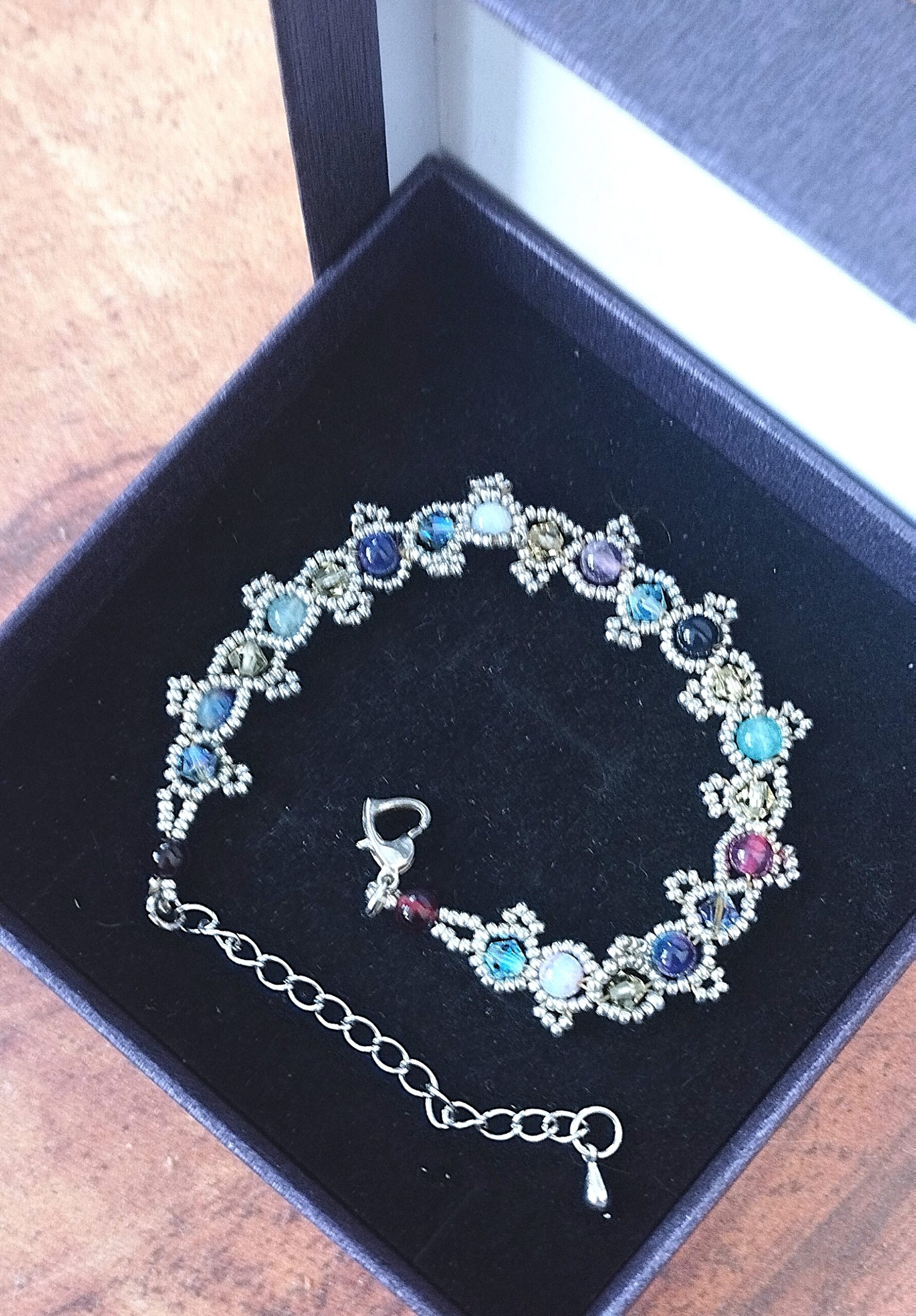 Bracelet bleu violet argenté Galaxy – Image 2