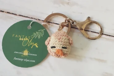 Petit oiseau rose porte-clés
