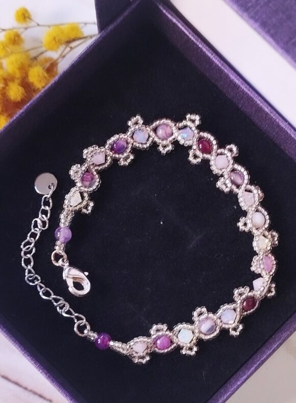 Bracelet violet argenté Galaxy – Image 2