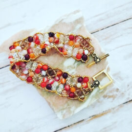 Bracelet orange doré collection Dentelle