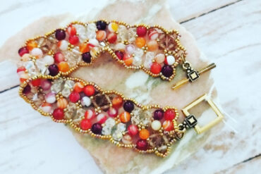 Bracelet orange doré collection Dentelle