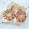 Boucles d'oreilles créoles Pétale corail dorées