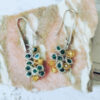 Boucles d'oreilles Pétale vertes bleues jaunes