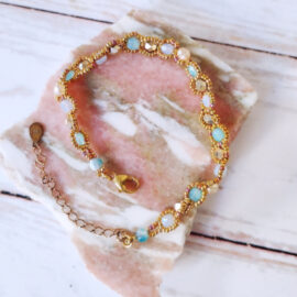 Bracelet bleu crème doré collection Galaxy