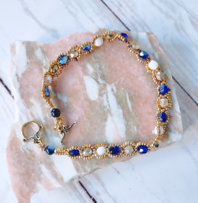 Bracelet bleu nuit doré collection Galaxy