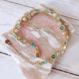 Bracelet vert doré collection Galaxy