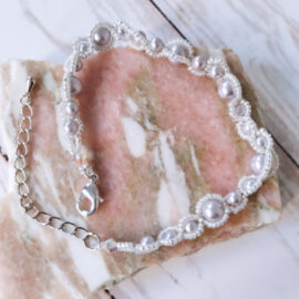 Bracelet violet argenté cosmos