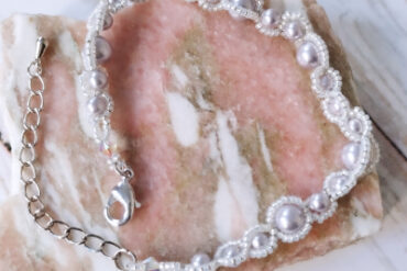 Bracelet violet argenté cosmos