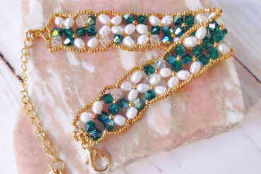 Bracelet bleu jaune argenté collection Dentelle