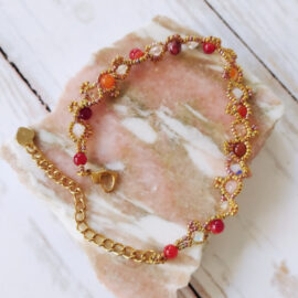 Bracelet orange rouge doré collection Galaxy
