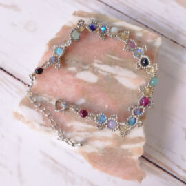 Bracelet bleu violet argenté