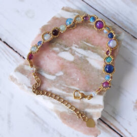 Bracelet bleu violet doré comète
