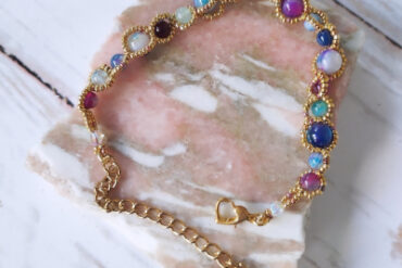 Bracelet bleu violet doré comète