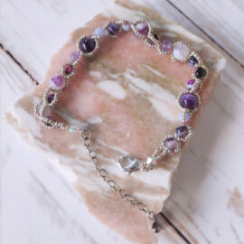 Bracelet violet argenté comète