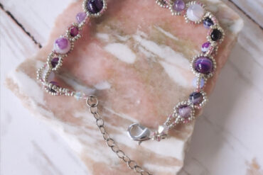 Bracelet violet argenté comète
