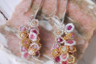 Boucles d'oreilles Pétale fuchsias jaunes