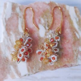 Boucles d'oreilles Pétale oranges jaunes