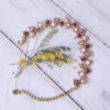 Bracelet Feuille rouge doré