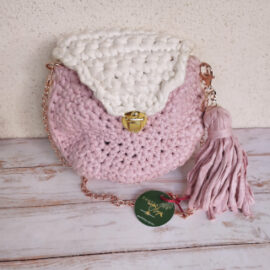 Sac rose blanc rond