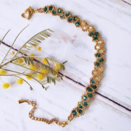 Bracelet Pétale vert doré