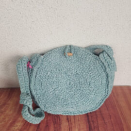 Sac rond vert au crochet