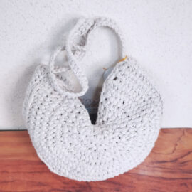 Sac rond blanc au crochet