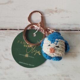 Petit oiseau bleu porte clés crochet