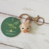 Petit oiseau rose porte-clés crochet