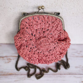 Petit sac corail raphia