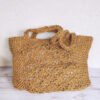 Sac beige au crochet en raphia