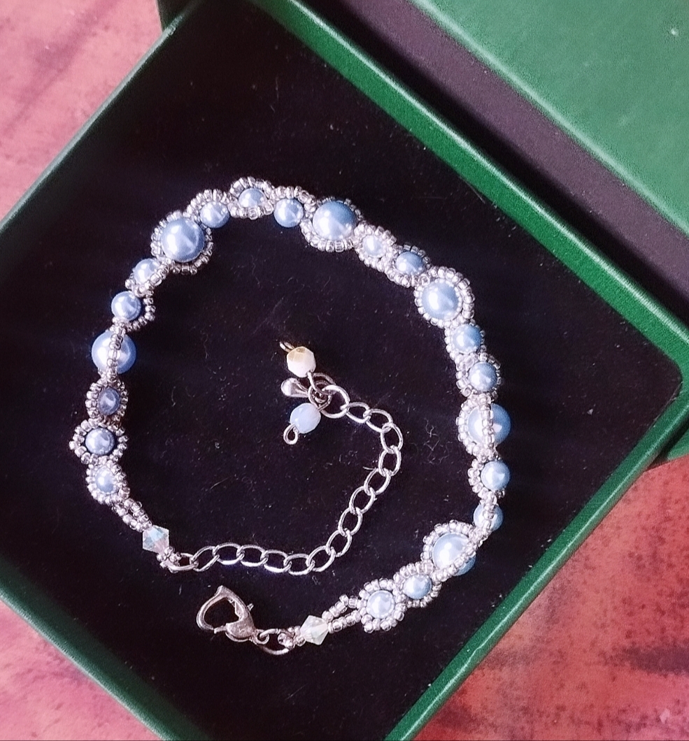 Bracelet bleu argenté cosmos – Image 2