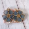 Boucles d’Oreilles Flora Bleues dorées – Collection Nature