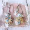 Boucles d'oreilles bleues jaunes Pétale collection nature