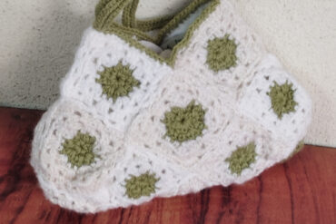 Sac pochette blanc crème vert
