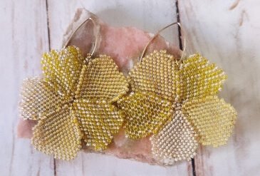 Boucles d’Oreilles jaunes Flora  – Collection Nature