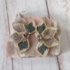 Boucles d'oreilles vertes violettes dorées Flora - Collection Nature