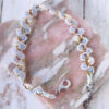 Bracelet bleu argenté clair dorées Pétale collection nature