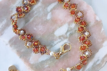 Bracelet orange doré Pétale - collection nature