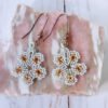 Boucles d'oreilles Fleur bleues dorées – Collection Nature
