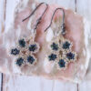 Boucles d'oreilles bleues argentées Fleur - Collection Nature