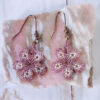 Boucles d'oreilles violettes blanches Fleur - Collection Nature