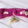 Bandeau cheveux fuchsia jaune fleuri
