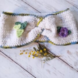 Bandeau cheveux blanc fleuri
